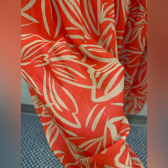 Toccin x RTR V-Neck Long Sleeve Maxi Dress. Orange and Tan Size 6 - Picture 10 of 10